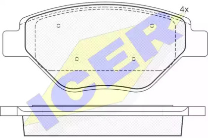 Комплект тормозных колодок ICER 181572