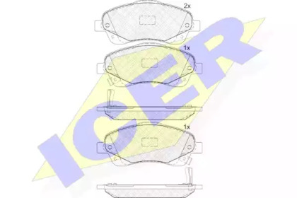 Комплект тормозных колодок ICER 181573