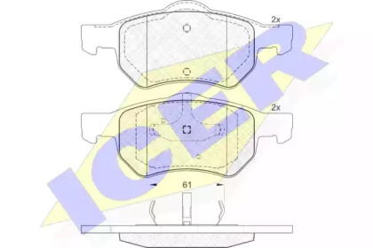 Комплект тормозных колодок ICER 181586