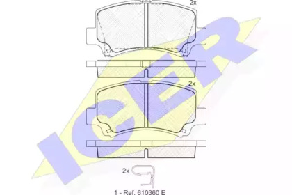 Комплект тормозных колодок ICER 181589