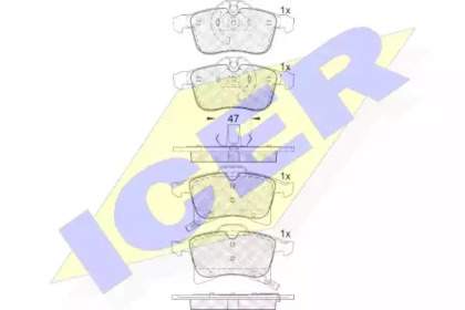 Комплект тормозных колодок ICER 181592