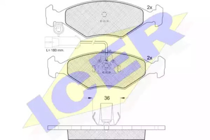 Комплект тормозных колодок ICER 181603
