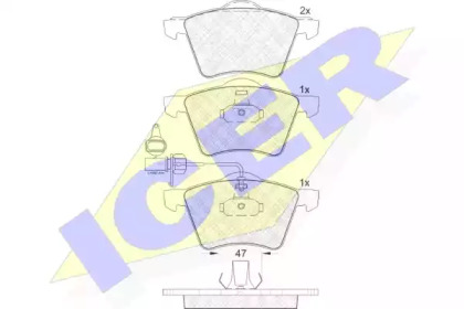 Комплект тормозных колодок ICER 181605