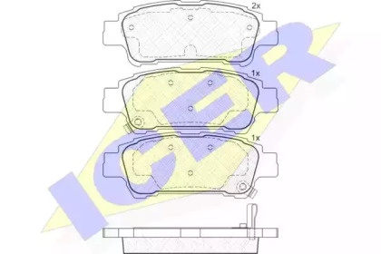Комплект тормозных колодок ICER 181608