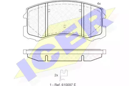 Комплект тормозных колодок ICER 181618