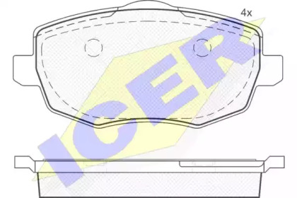 Комплект тормозных колодок ICER 181621