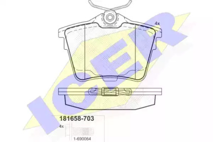 Комплект тормозных колодок ICER 181658-703