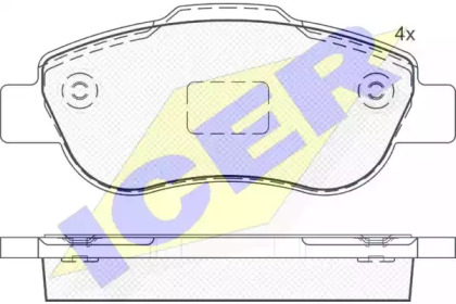 Комплект тормозных колодок ICER 181659