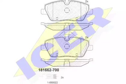 Комплект тормозных колодок ICER 181662-700