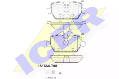 Комплект тормозных колодок ICER 181664-700