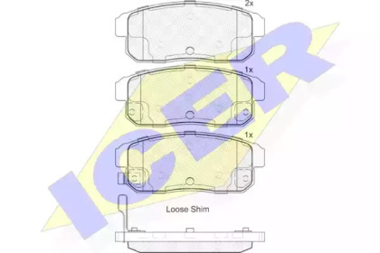 Комплект тормозных колодок ICER 181668