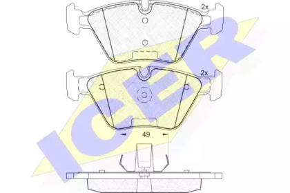 Комплект тормозных колодок ICER 181686