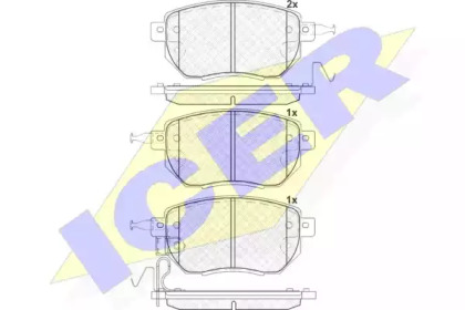 Комплект тормозных колодок ICER 181696