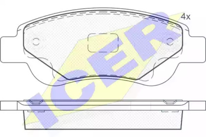 Комплект тормозных колодок ICER 181702