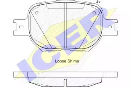 Комплект тормозных колодок ICER 181704