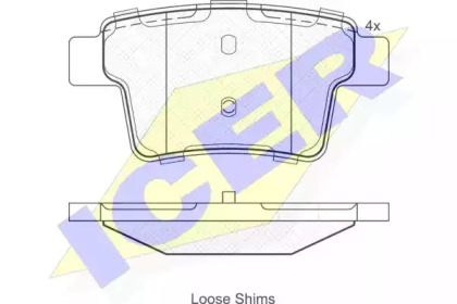 Комплект тормозных колодок ICER 181722