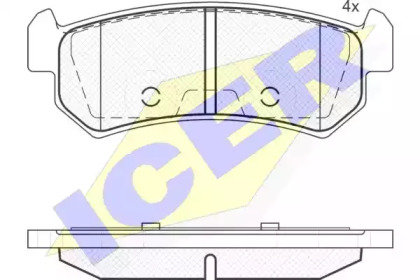 Комплект тормозных колодок ICER 181727