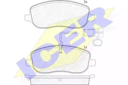 Комплект тормозных колодок ICER 181732