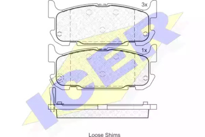 Комплект тормозных колодок ICER 181738