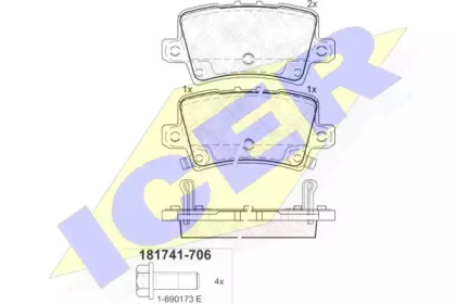 Комплект тормозных колодок ICER 181741-706