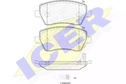 Комплект тормозных колодок ICER 181748