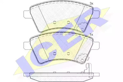 Комплект тормозных колодок ICER 181758