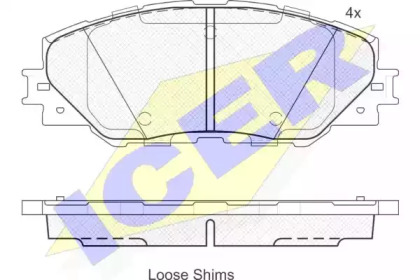 Комплект тормозных колодок ICER 181762