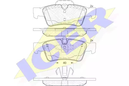 Комплект тормозных колодок ICER 181770