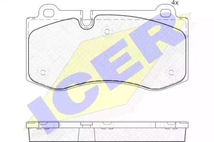 Комплект тормозных колодок ICER 181796