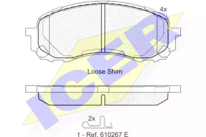 Комплект тормозных колодок ICER 181800