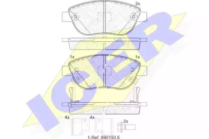 Комплект тормозных колодок ICER 181809-203