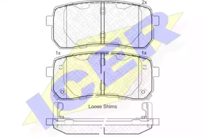 Комплект тормозных колодок ICER 181839