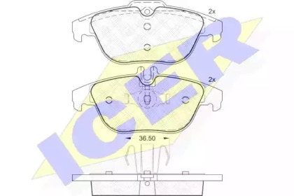 Комплект тормозных колодок ICER 181863