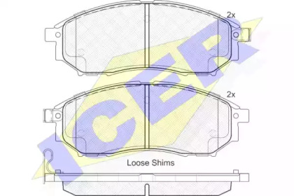 Комплект тормозных колодок ICER 181876