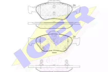 Комплект тормозных колодок ICER 181877
