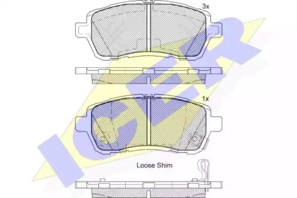 Комплект тормозных колодок ICER 181881-208