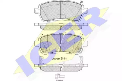 Комплект тормозных колодок ICER 181881
