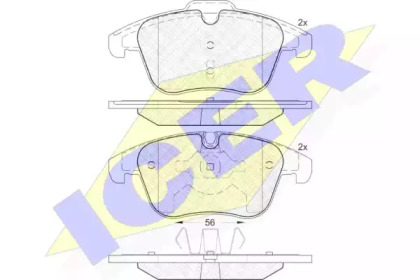Комплект тормозных колодок ICER 181886