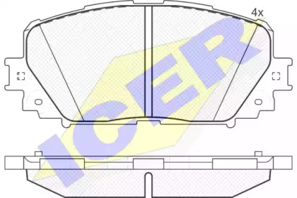 Комплект тормозных колодок ICER 181898