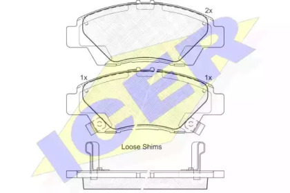 Комплект тормозных колодок ICER 181906