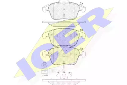 Комплект тормозных колодок ICER 181923