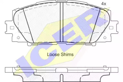 Комплект тормозных колодок ICER 181938