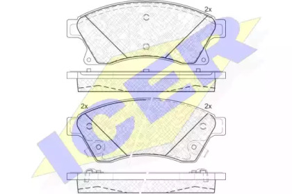 Комплект тормозных колодок ICER 181942