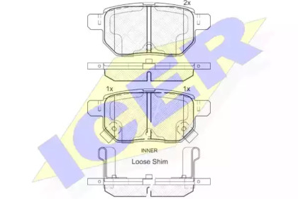 Комплект тормозных колодок ICER 181947