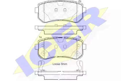 Комплект тормозных колодок ICER 181948