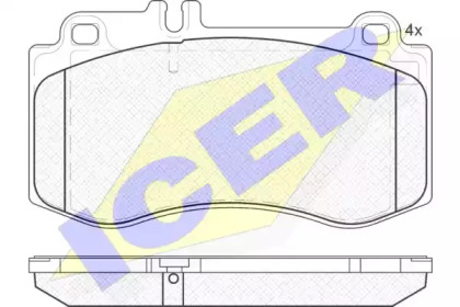 Комплект тормозных колодок ICER 181950