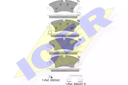 Комплект тормозных колодок ICER 181957-203