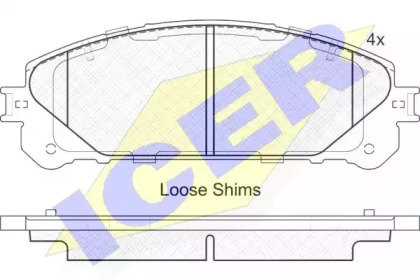 Комплект тормозных колодок ICER 181982