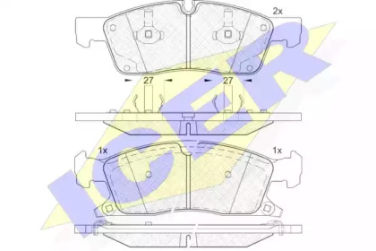 Комплект тормозных колодок ICER 181988
