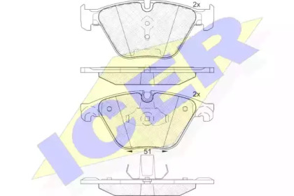 Комплект тормозных колодок ICER 181998